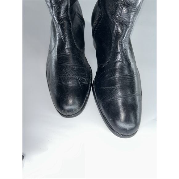 Eaton BLACK Leather BEATLE DISCO HIPSTER Boots 9 W main image 4